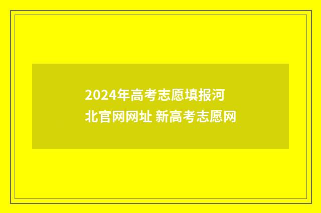 2024年高考志愿填报河北官网网址 新高考志愿网