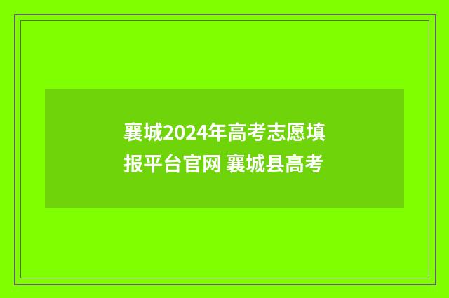 襄城2024年高考志愿填报平台官网 襄城县高考