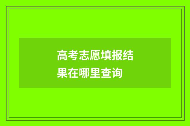 高考志愿填报结果在哪里查询
