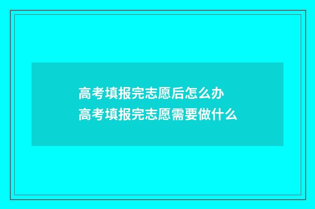 高考填报完志愿后怎么办 高考填报完志愿需要做什么