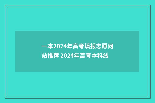 一本2024年高考填报志愿网站推荐 2024年高考本科线
