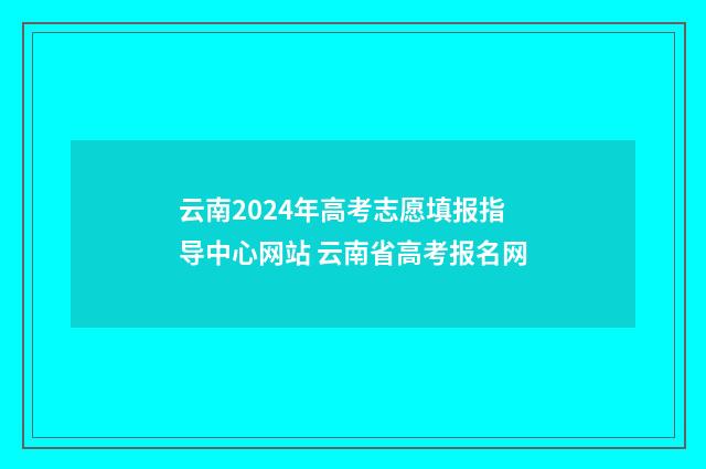 云南2024年高考志愿填报指导中心网站 云南省高考报名网