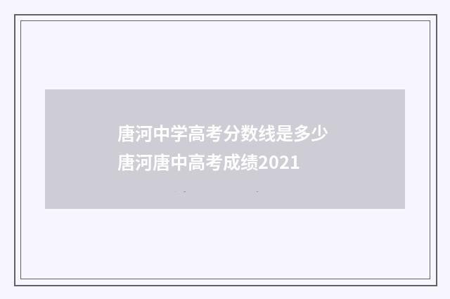 唐河中学高考分数线是多少 唐河唐中高考成绩2021