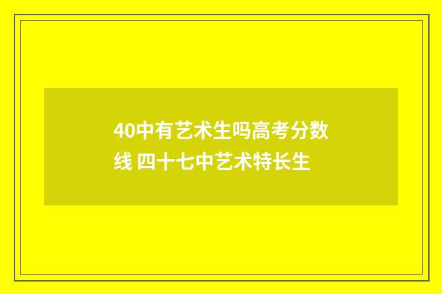 40中有艺术生吗高考分数线 四十七中艺术特长生