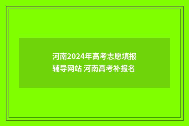 河南2024年高考志愿填报辅导网站 河南高考补报名