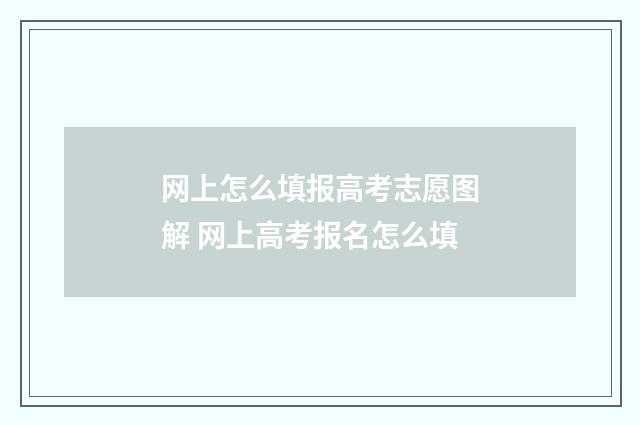 网上怎么填报高考志愿图解 网上高考报名怎么填