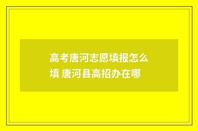 高考唐河志愿填报怎么填 唐河县高招办在哪