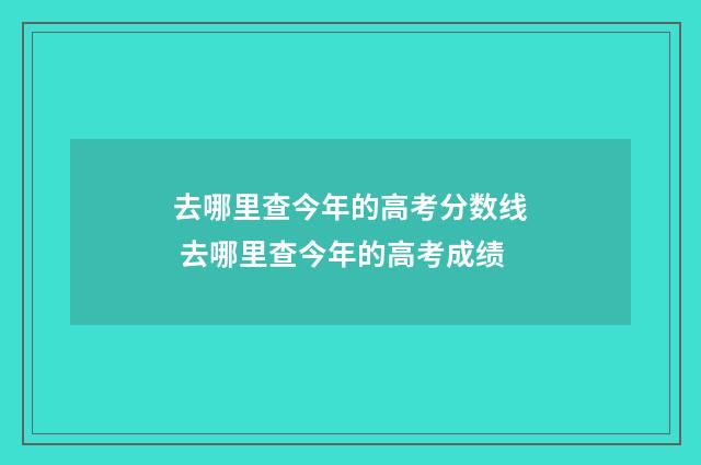 去哪里查今年的高考分数线 去哪里查今年的高考成绩