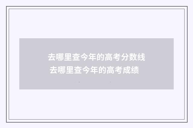 去哪里查今年的高考分数线 去哪里查今年的高考成绩