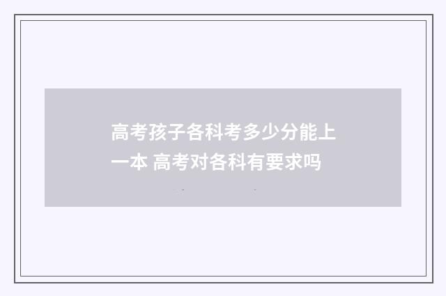 高考孩子各科考多少分能上一本 高考对各科有要求吗