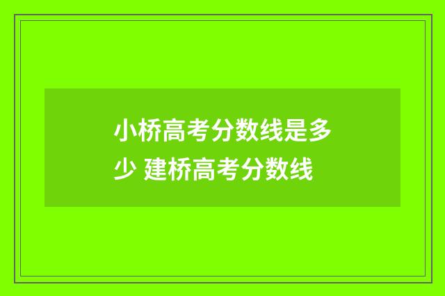 小桥高考分数线是多少 建桥高考分数线