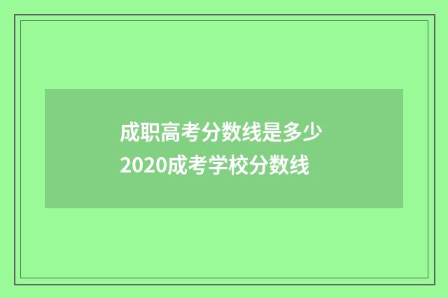 成职高考分数线是多少 2020成考学校分数线