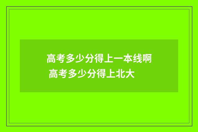 高考多少分得上一本线啊 高考多少分得上北大