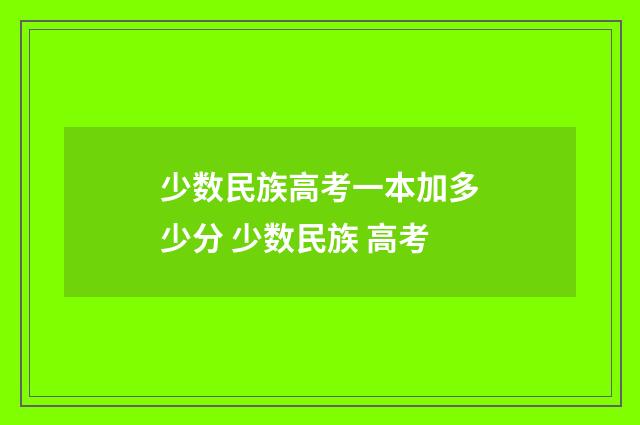 少数民族高考一本加多少分 少数民族 高考