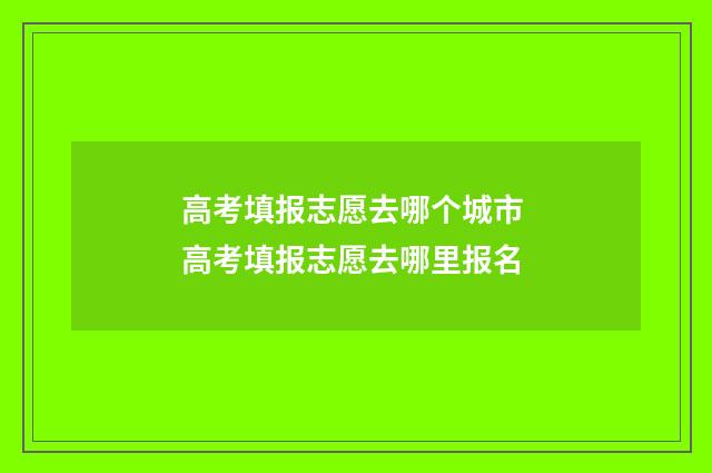 高考填报志愿去哪个城市 高考填报志愿去哪里报名