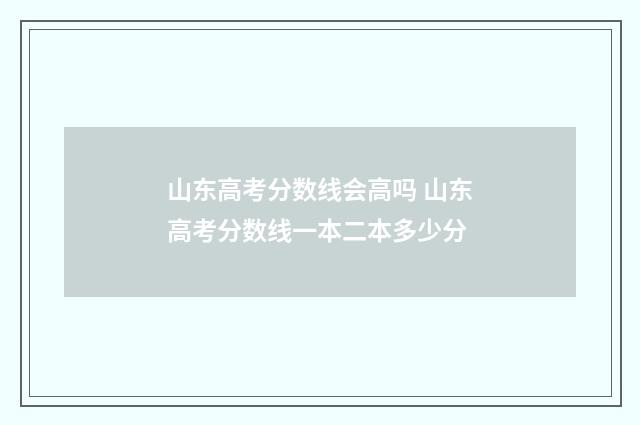 山东高考分数线会高吗 山东高考分数线一本二本多少分