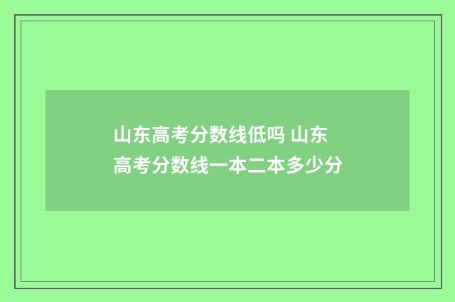 山东高考分数线低吗 山东高考分数线一本二本多少分