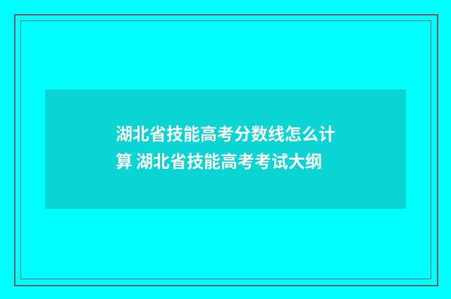 湖北省技能高考分数线怎么计算 湖北省技能高考考试大纲