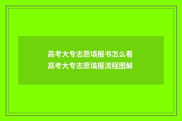 高考大专志愿填报书怎么看 高考大专志愿填报流程图解