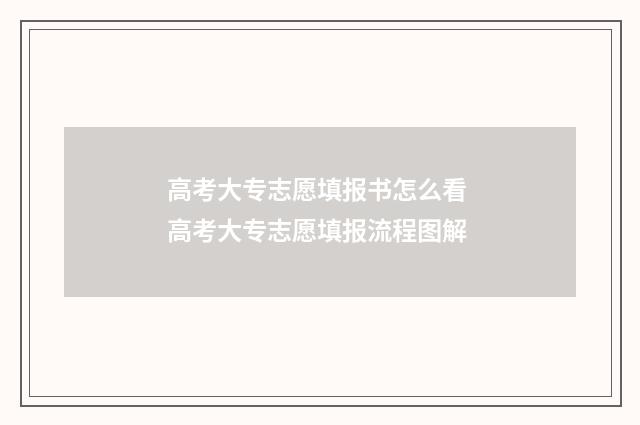 高考大专志愿填报书怎么看 高考大专志愿填报流程图解