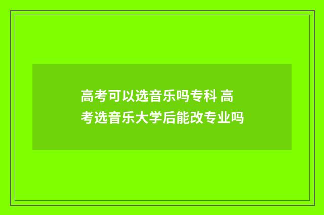 高考可以选音乐吗专科 高考选音乐大学后能改专业吗