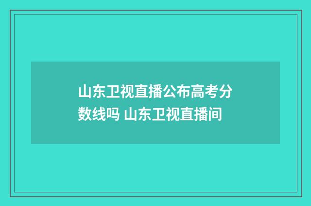 山东卫视直播公布高考分数线吗 山东卫视直播间