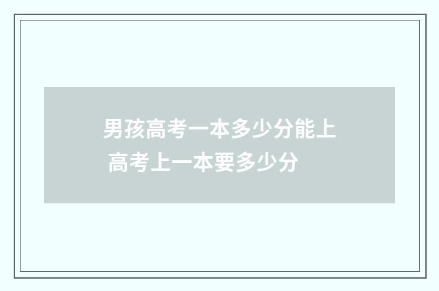 男孩高考一本多少分能上 高考上一本要多少分