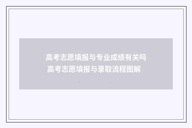 高考志愿填报与专业成绩有关吗 高考志愿填报与录取流程图解