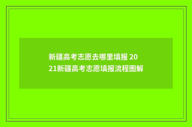 新疆高考志愿去哪里填报 2021新疆高考志愿填报流程图解