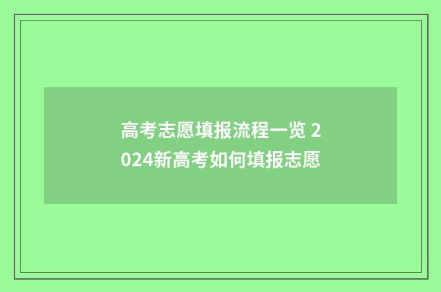 高考志愿填报流程一览 2024新高考如何填报志愿