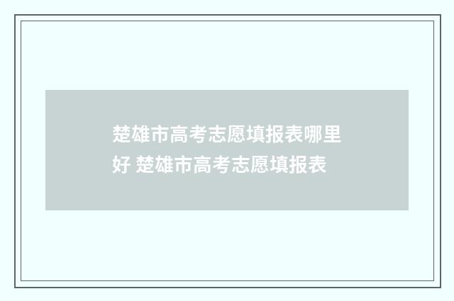 楚雄市高考志愿填报表哪里好 楚雄市高考志愿填报表
