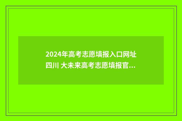 2024年高考志愿填报入口网址四川 大未来高考志愿填报官网
