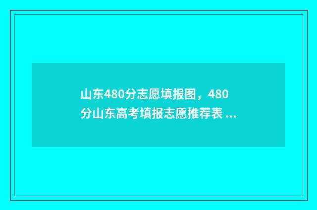 山东480分志愿填报图，480分山东高考填报志愿推荐表 山东省480分