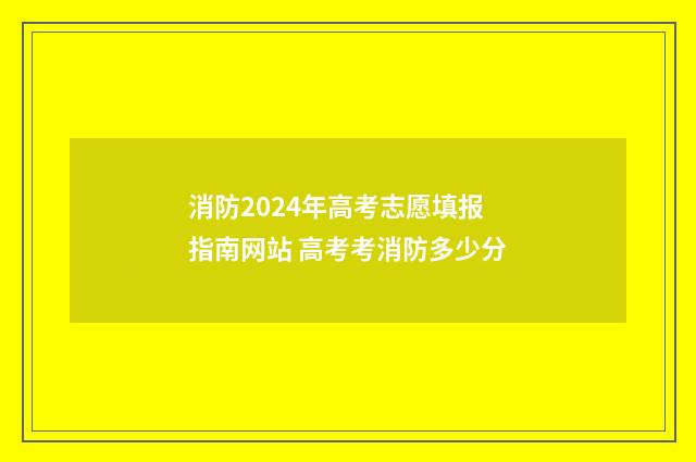 消防2024年高考志愿填报指南网站 高考考消防多少分