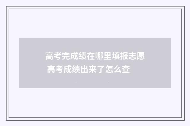 高考完成绩在哪里填报志愿 高考成绩出来了怎么查
