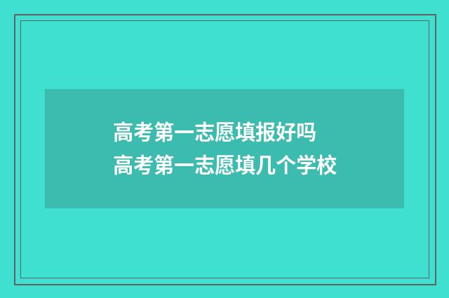 高考第一志愿填报好吗 高考第一志愿填几个学校