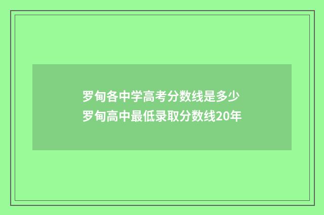 罗甸各中学高考分数线是多少 罗甸高中最低录取分数线20年