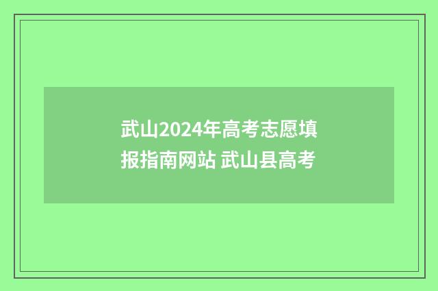 武山2024年高考志愿填报指南网站 武山县高考