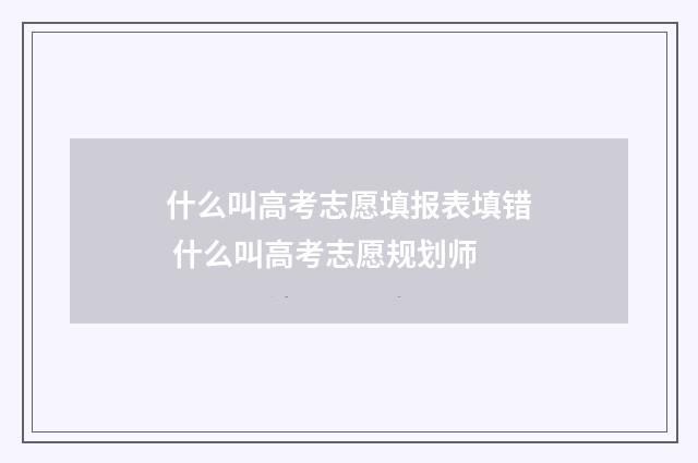 什么叫高考志愿填报表填错 什么叫高考志愿规划师