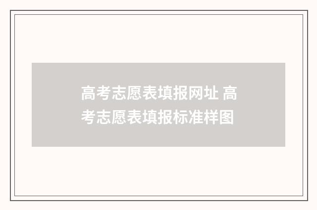 高考志愿表填报网址 高考志愿表填报标准样图