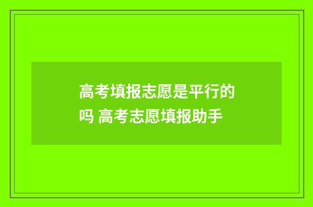 高考填报志愿是平行的吗 高考志愿填报助手
