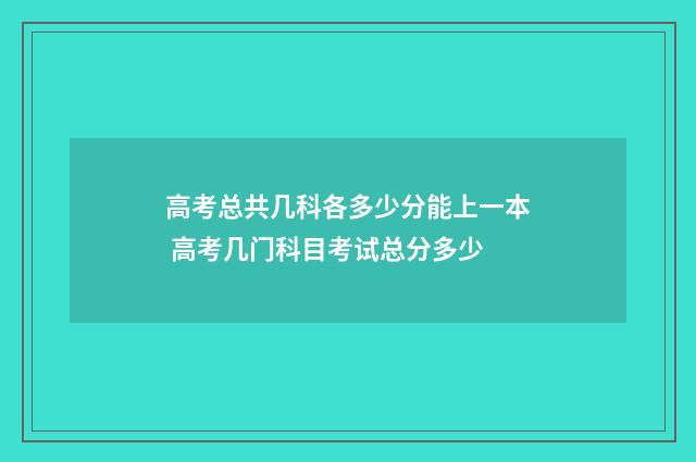 高考总共几科各多少分能上一本 高考几门科目考试总分多少