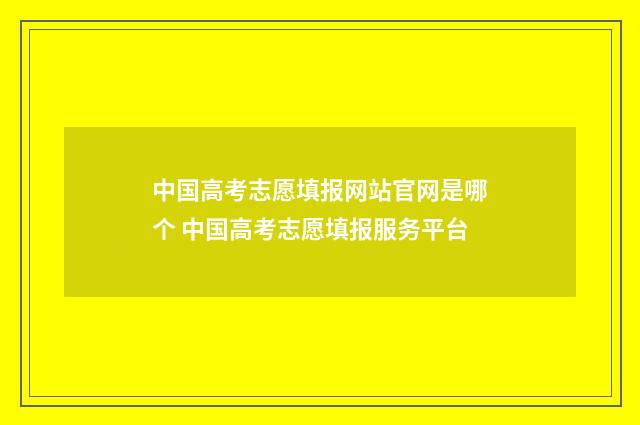 中国高考志愿填报网站官网是哪个 中国高考志愿填报服务平台