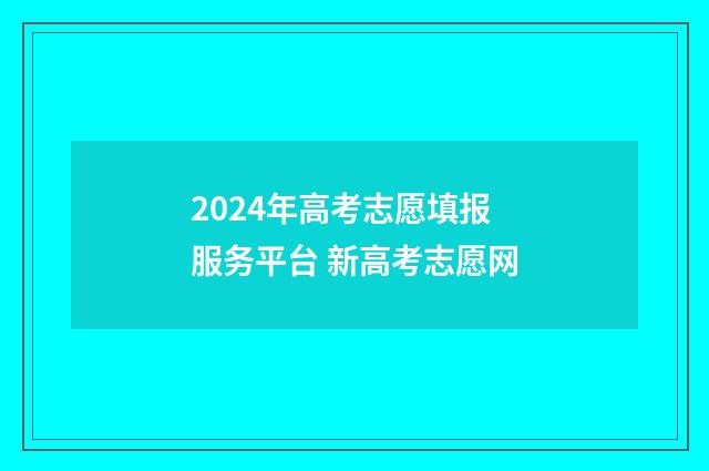2024年高考志愿填报服务平台 新高考志愿网