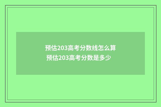 预估203高考分数线怎么算 预估203高考分数是多少