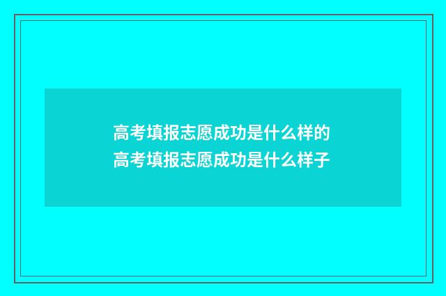 高考填报志愿成功是什么样的 高考填报志愿成功是什么样子