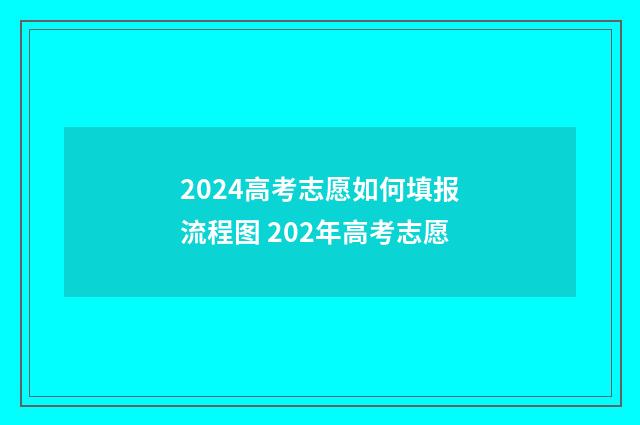 2024高考志愿如何填报流程图 202年高考志愿