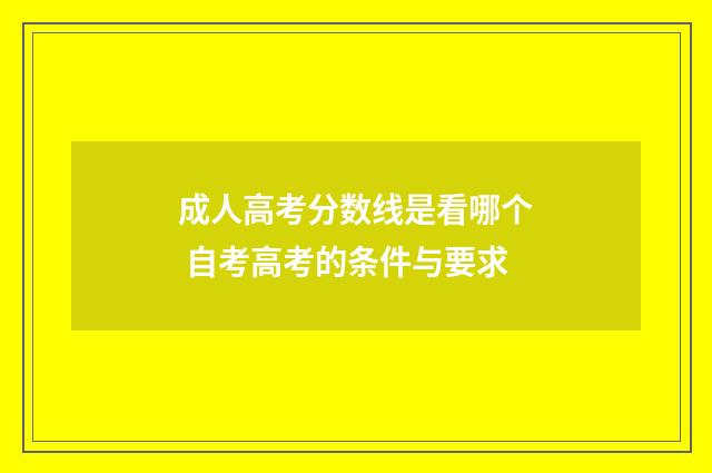 成人高考分数线是看哪个 自考高考的条件与要求