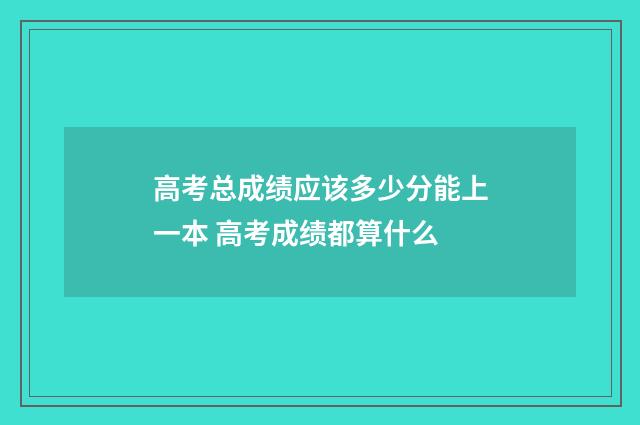 高考总成绩应该多少分能上一本 高考成绩都算什么