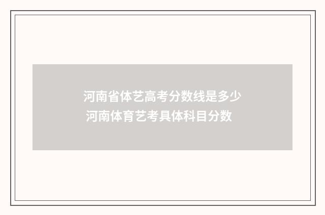 河南省体艺高考分数线是多少 河南体育艺考具体科目分数